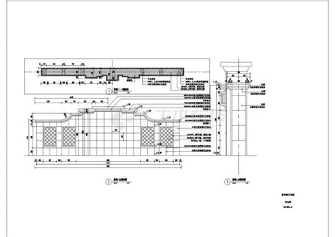 某地区小区入口标志性景墙设计施工图住宅小区土木在线