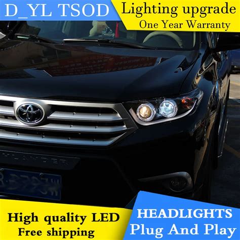 Free Shopping Car Styling Head Lamp For Toyota Highlander 2012 2014 Led Headlight Drl H7d2h Hid