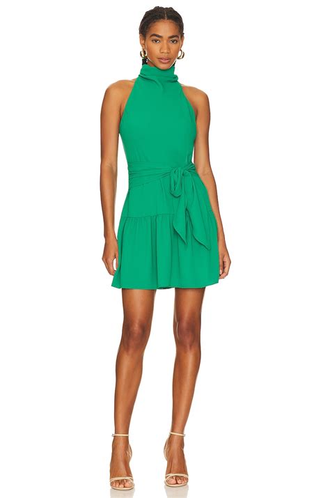 Amanda Uprichard Bowden Mini Dress in Dark Green | REVOLVE