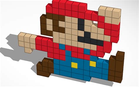 3D design Mario Pixel Art - Tinkercad