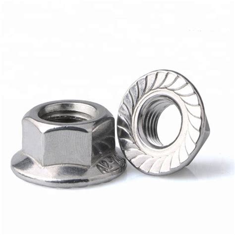 M Stainless Steel Ss Hex Flange Nut Din Marine Grade Stainless