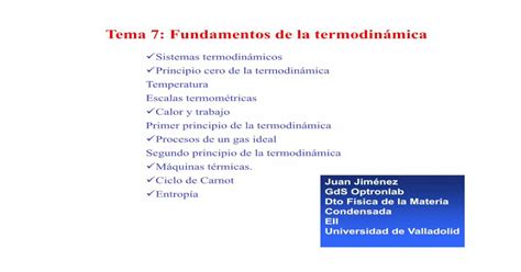 Tema 7 Fundamentos De La Termodinámica En Mudarracpduvaesgoya