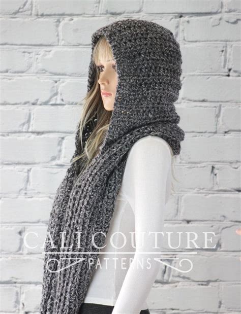 Crochet Hooded Scarf Pattern Alexia Hooded Infinity Scarf Etsy