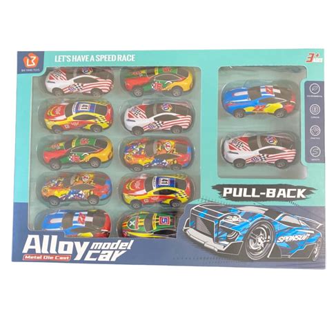 Metal Die Cast Car Set. 12 Alloy Model Cars. Bai Yang Toys.