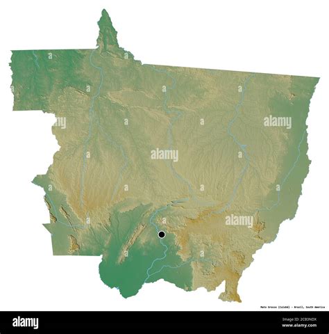 Shape Of Mato Grosso State Of Brazil With Its Capital Isolated On