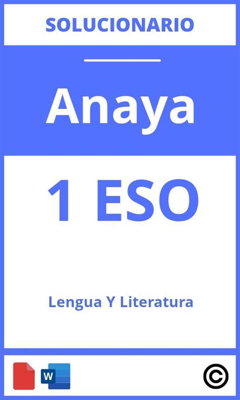 Solucionario Anaya 1 Eso Lengua Y Literatura PDF