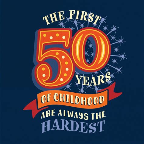 Funny 50th ‘Childhood’ Milestone Birthday Card By The Typecast Gallery ...