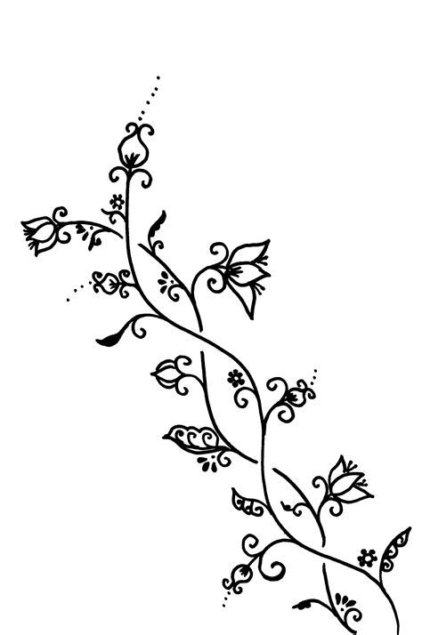 Simple Flower Vine Drawings