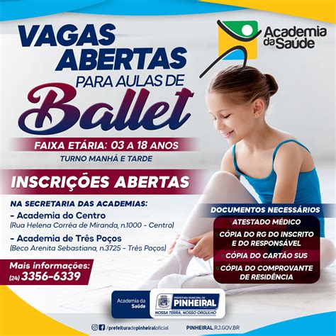 Prefeitura De Pinheiral Abre Novas Vagas Para Aulas Gratuitas De Ballet