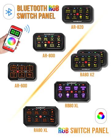 Amazon Auxbeam Gang Switch Panel Bluetooth Rgb Ac With App