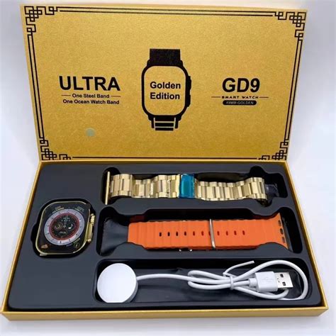 Gd9 Ultra Smart Watch Full Gold Stainless 2 01 Large Screen S8 Smartwatch Real Screw Snap With