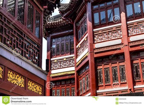 Old Shanghai Houses Red Roofs Yuyuan China Stock Photo Image Of