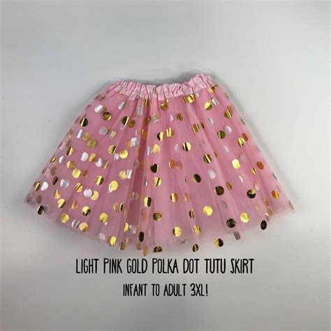 Light Pink Gold Polka Dot Tutu Skirts 7 Sizes Etsy