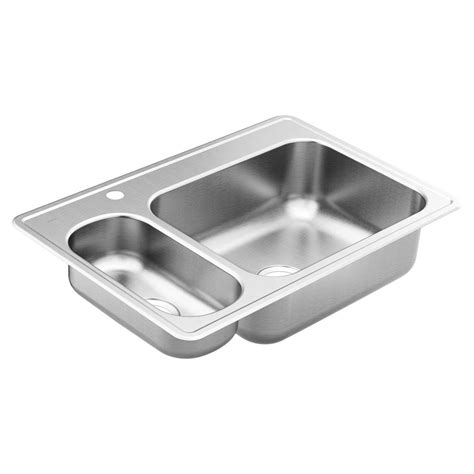 Moen Series Drop In Stainless Steel In Hole Double Bowl