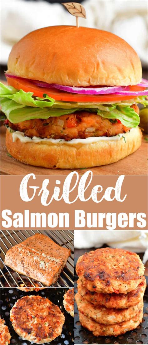 Grilled Salmon Burgers Made With Homemade Grilled Salmon Patties