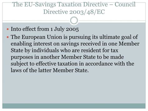 Ppt Tax Coordination In Europe Assessing The First Years Of The Eu