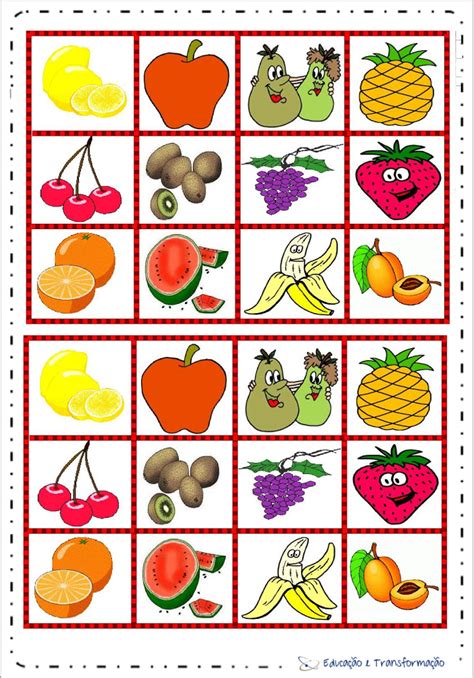 Jogo Da Memoria Frutas Para Colorir Alimenta O Saud Vel Jogo Da