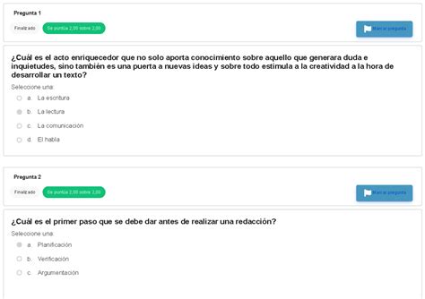 TEST 3 Revisión del intento Marcar pregunta Marcar pregunta Pregunta