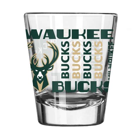 Milwaukee Bucks 2oz Spirit Shot Glass Logo Brands