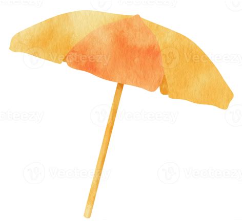 Beach Umbrella Watercolor Illustration Png