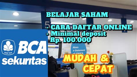 Cara Daftar Saham Di BCA Sekuritas Online Dengan Mudah Dan Cepat