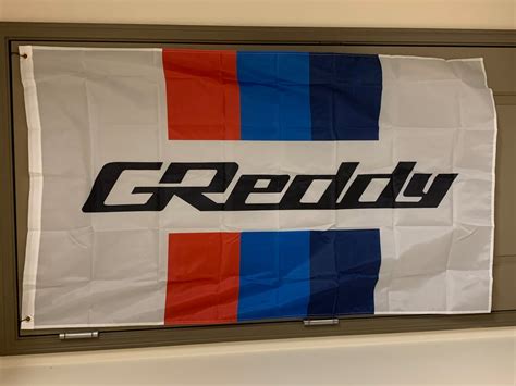 Greddy Flag X Ft Banner Car Garage Red White Blue Racing Jdm Etsy