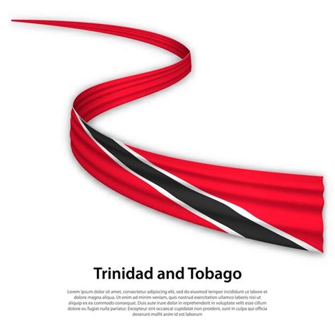 Premium Vector Waving Ribbon Or Banner With Flag Of Trinidad And Tobago