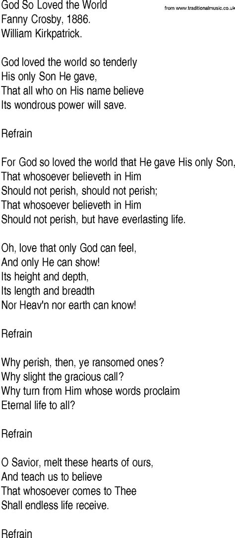 For God So Loved The World Lyrics - LyricsWalls