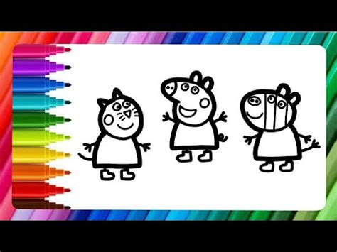 Peppa Pig Dibuja Y Colorea A Peppa Pig Y Sus Amigos Aprende Los