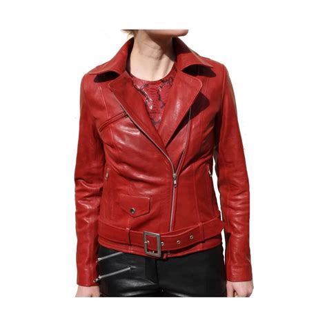 Blouson Femme Cuir Agneau Rouge Mod Le Amanda Personnalisable