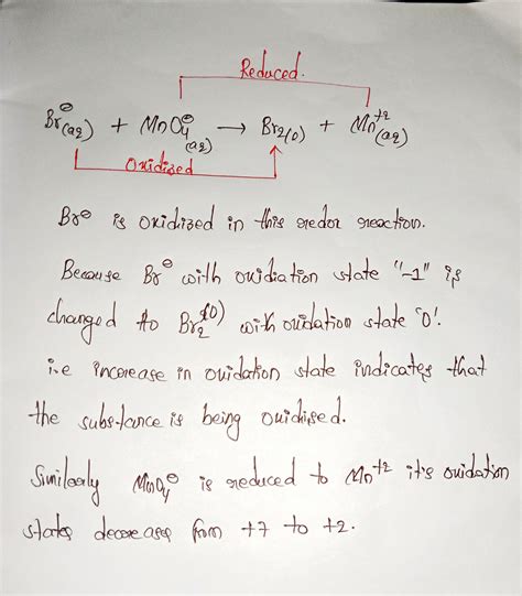 Solved Which Substance Is Oxidized In This Redox Reaction Br−aq Course Hero