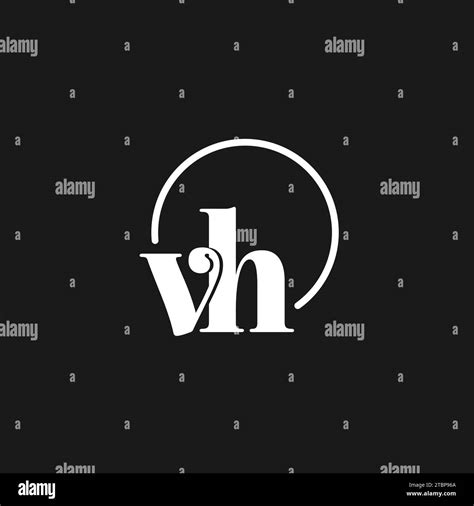 Vh Logo Initials Monogram With Circular Lines Minimalist And Clean