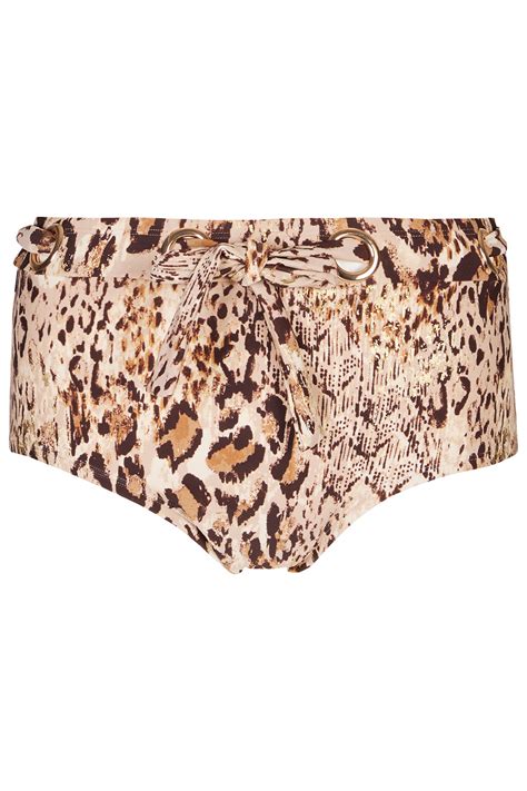 Animal Print Bikini Briefs with Foil Detail Bonmarché