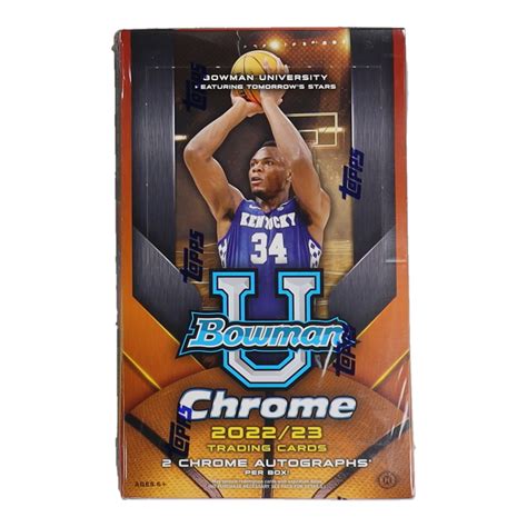 2022 23 Bowman University Chrome Basketball Hobby Box With 24 Packs