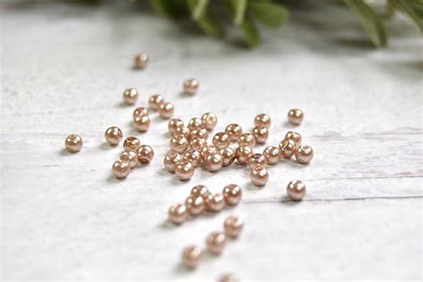 Metallic Taupe Pearl Beads 4mm 50 Count The Ornament Girls Market