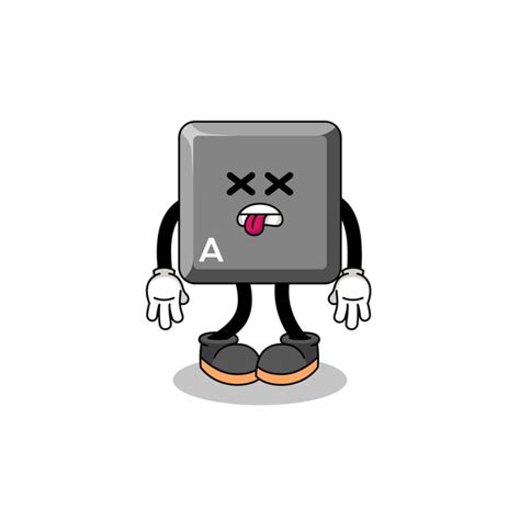 premium vector keyboard  key mascot illustration  dead