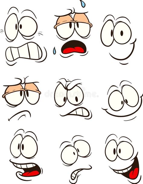 Visages De Bande Dessin E Avec Diff Rentes Expressions Illustration De