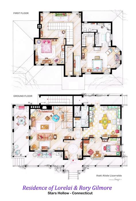 Floor plans of homes from famous TV shows