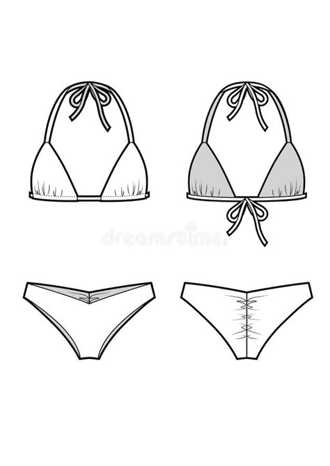 Ilustraci N Vectorial De Las Mujeres Bikini Vistas Frontal Y Posterior