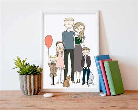 Custom Portrait Family portrait customized by PrintableWallStory