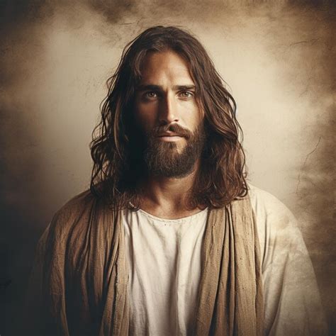 Premium Ai Image Jesus With Long Hair And Beard