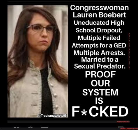 Congresswoman Lauren Boebert Uneducated High School Dropout Multiple