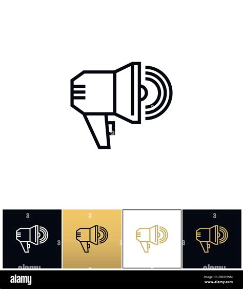 Announcement Megaphone Sign Loudspeaker Or Bullhorn Vector Icons On