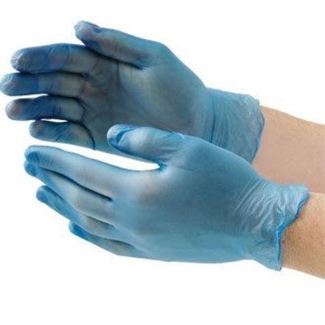 Blue Vinyl Powdered Gloves Medium Pack Box 100 Parkers Food Machinery