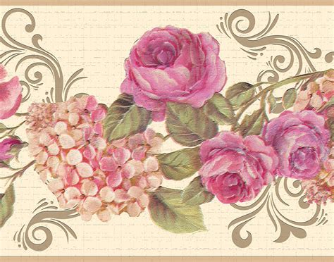 Yifely Luxury Peony Removable Wallpaper Border Self Adhesive Stciker