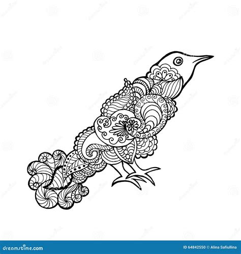 Zentangle Stylized Bird Stock Vector Illustration Of Decorative