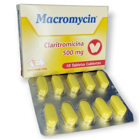 Macromycin 500 Mg X 10 Tab Claritromicina Labquifar