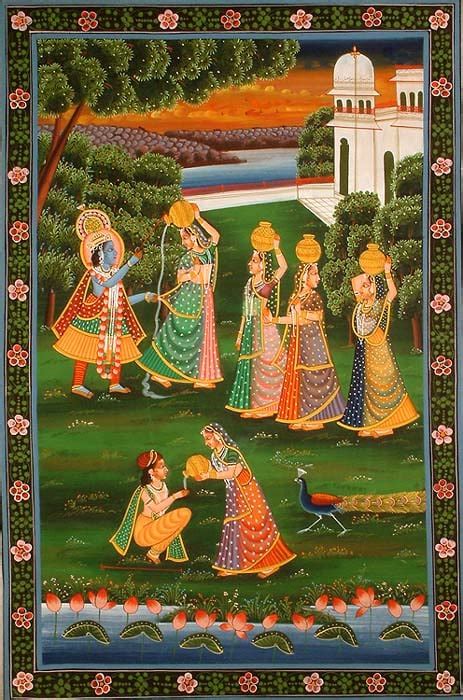 Krishna With Gopis Exotic India Art