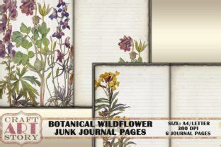 Botanical Wildflowers Junk Journal Pages Graphic By Craftartstory