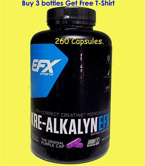 EFX Sports Kre Alkalyn 100 PH Correct Creatine Monohydrate 260 Caps